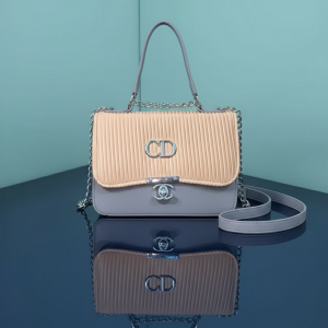 Dior-Chanel Fusion Pleated Leather Handbag